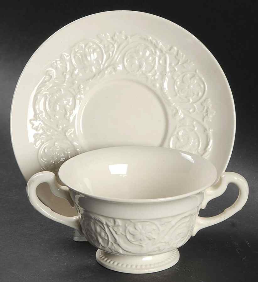 Patrician (Old, 1927-1986) Footed Bouillon Cup & Saucer by Wedgwood-1