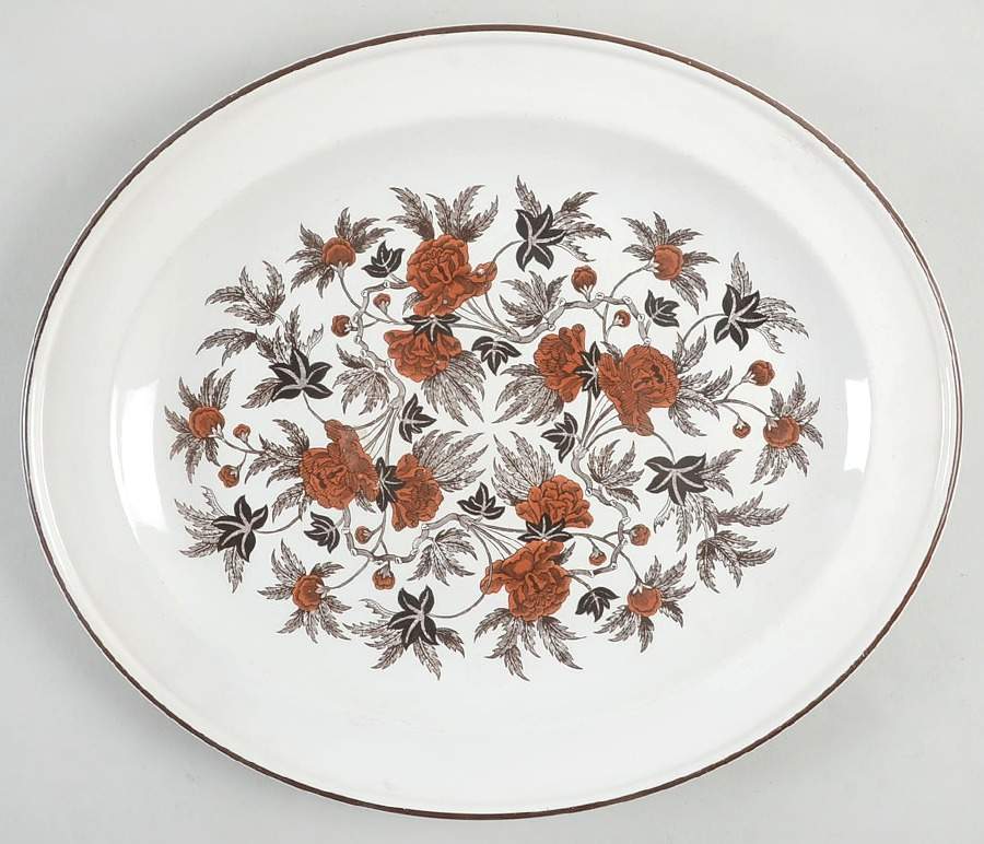 Peony (Oven To Table) 11" Oval Serving Platter by Wedgwood-1