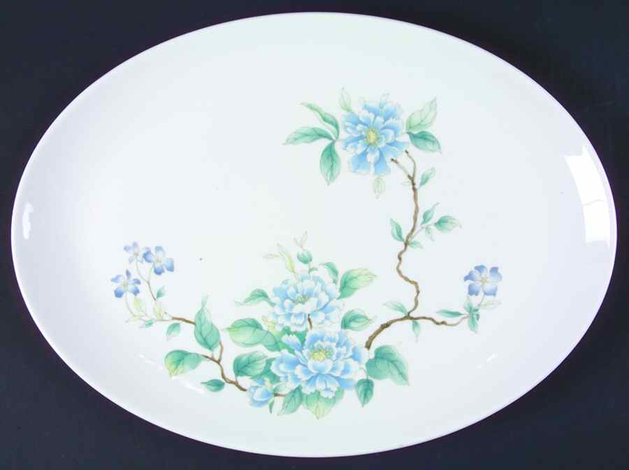 Peony (Bone) 14" Oval Serving Platter by Wedgwood-1