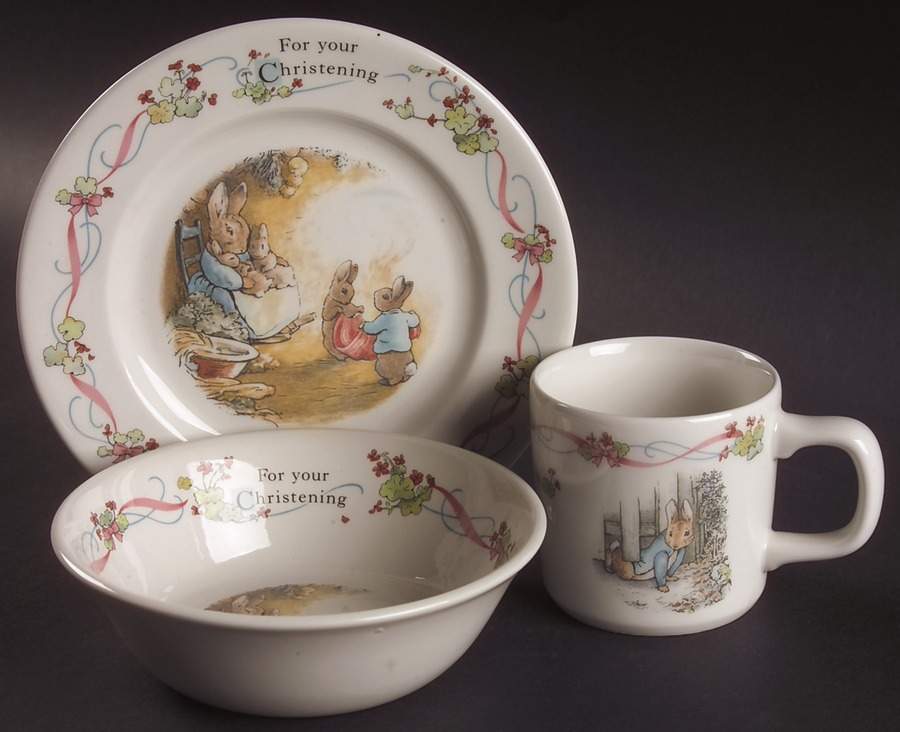 Peter Rabbit (3 Piece) Christening Child's Set by Wedgwood-1