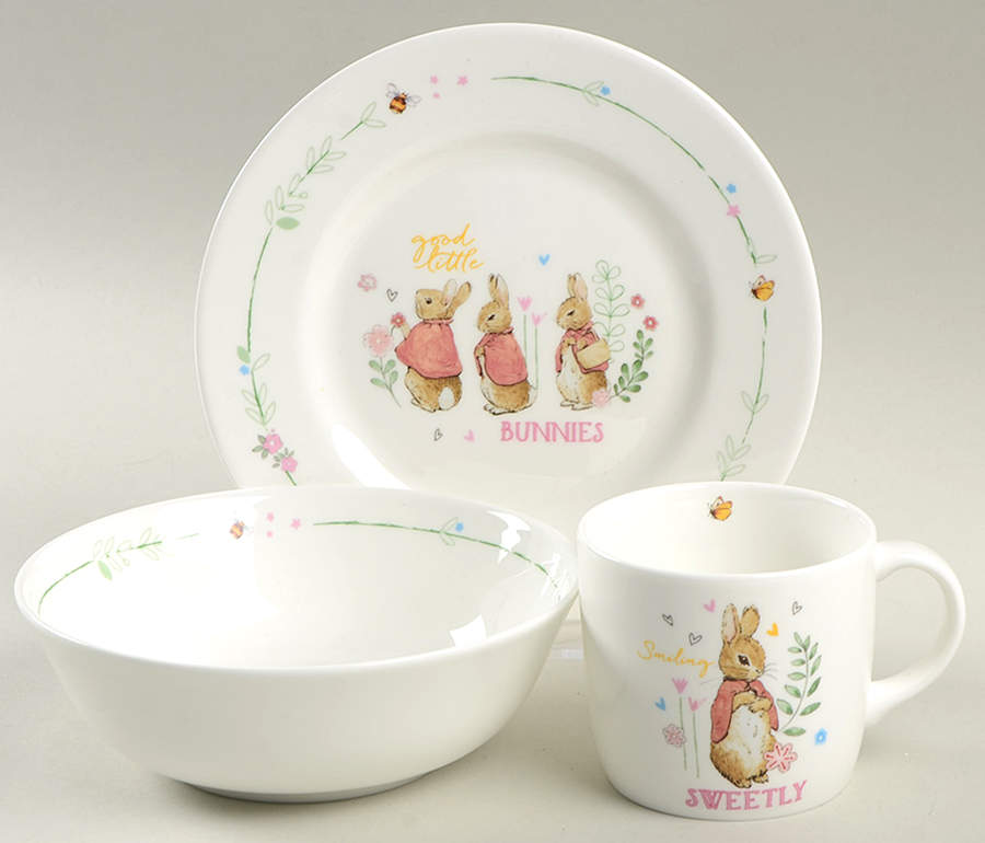 Peter Rabbit (3 Piece) Girl Child's Set (BBM27, CERM27, MUGM27) by Wedgwood-1
