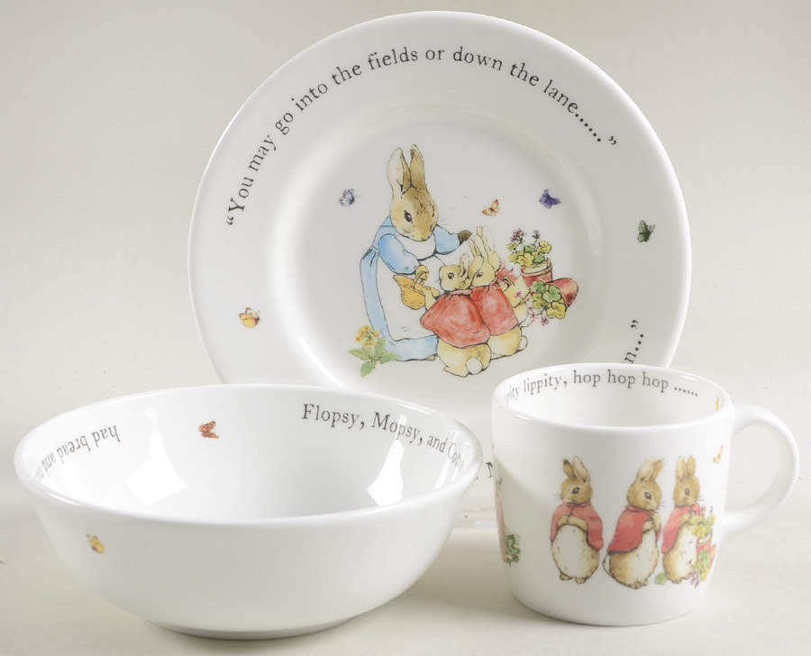 Peter Rabbit (3 Piece) Child's Set (BBM14A,CERM28 & MGM24A) by Wedgwood-1