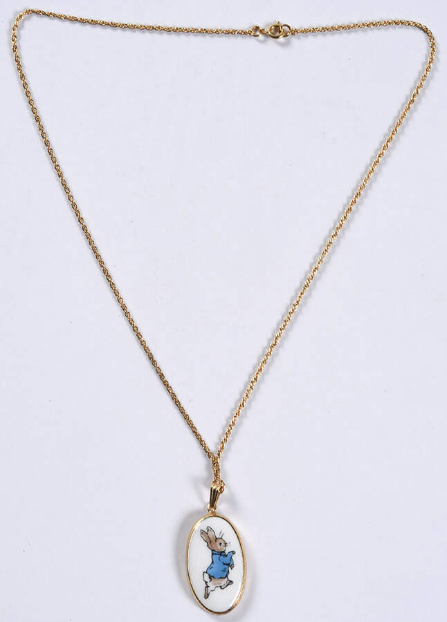 Peter Rabbit Goldplate Necklace with Pendant by Wedgwood-1