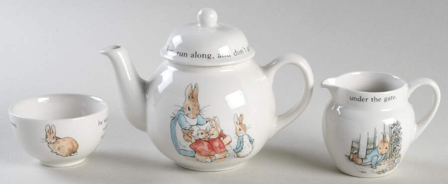 Peter Rabbit (4 Piece) Child's Tea Set (TP, CR, SUO) by Wedgwood-1