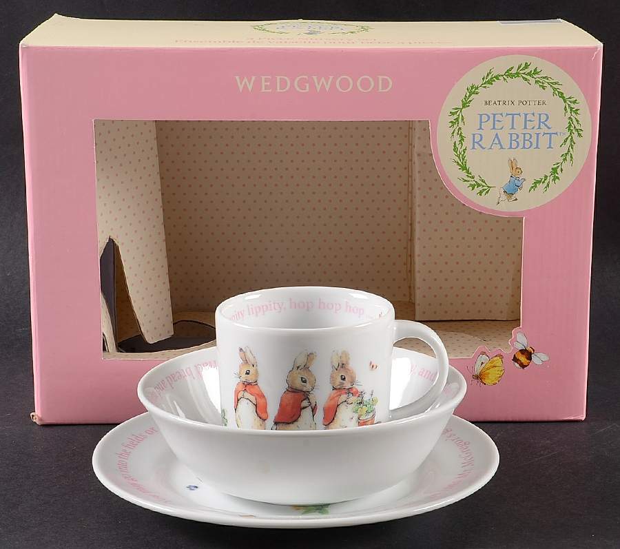 Peter Rabbit (3 Pc) Girl Child's/Nursery St(MUGM24,CERM15,BBM14 by Wedgwood-1