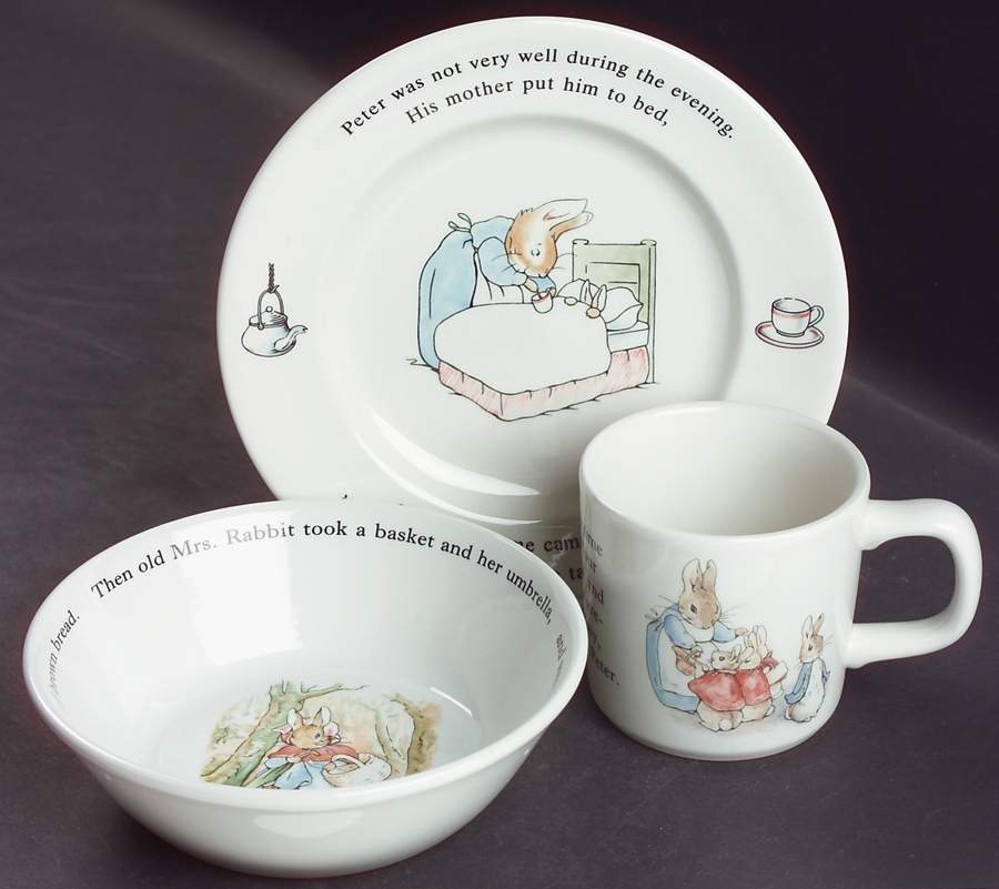 Peter Rabbit (3 Pc) Boxed Child's Set/Original Series by Wedgwood-1