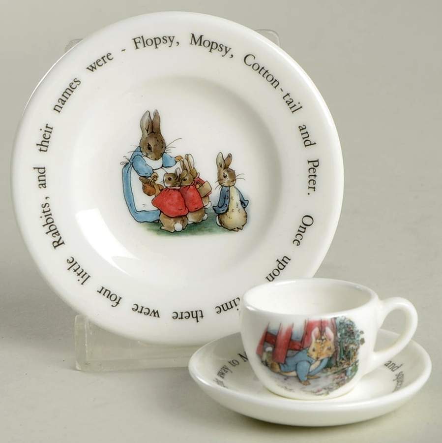 Peter Rabbit Miniature Cup & Saucer with Plate Set by Wedgwood-1