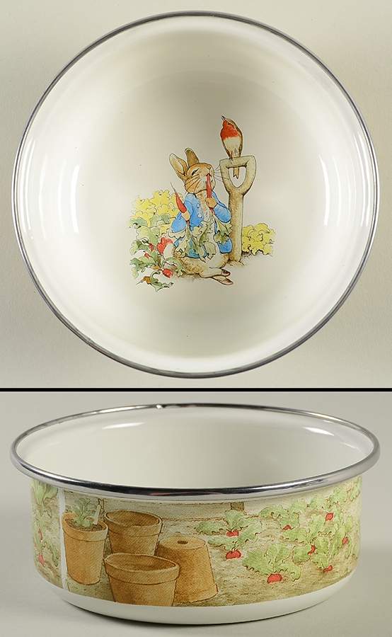 Peter Rabbit Enamel Child's Bowl by Golden Rabbit Enamelware-1