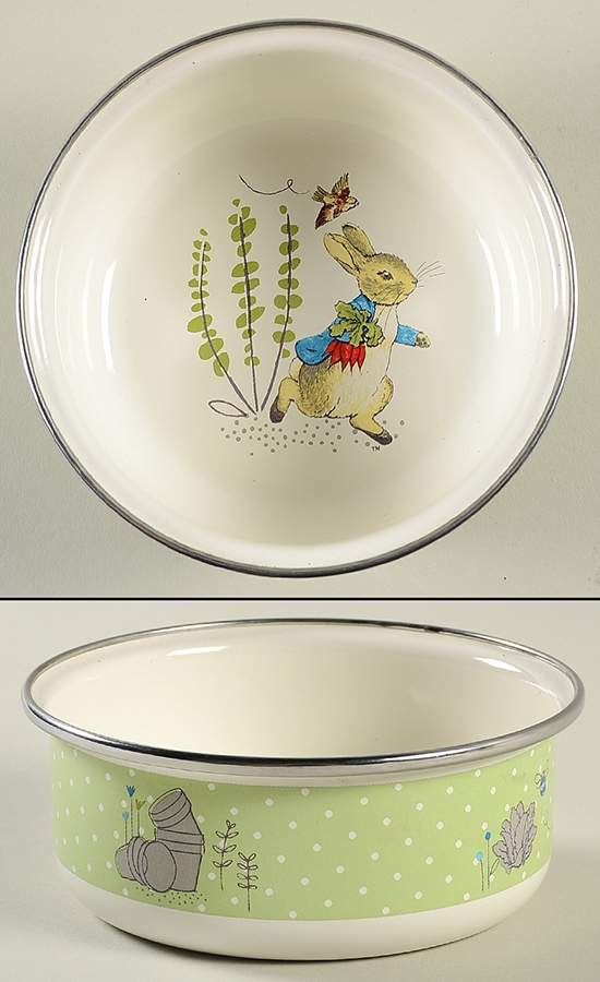 Peter Rabbit Enamel Child's Bowl by Golden Rabbit Enamelware-1