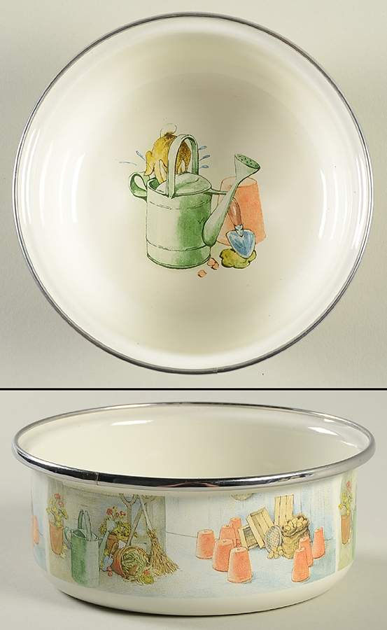 Peter Rabbit Enamel Child's Bowl by Golden Rabbit Enamelware-1