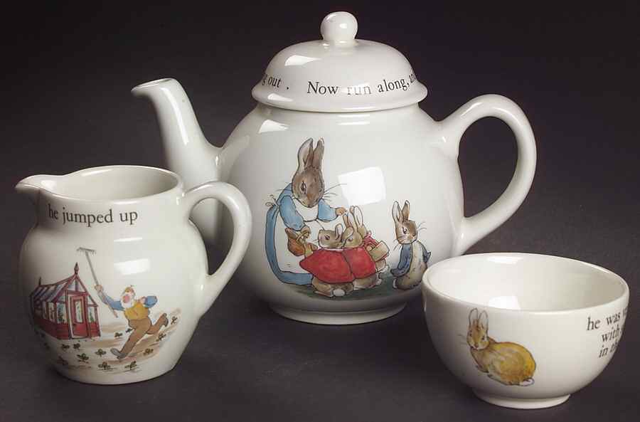 Peter Rabbit (4 Piece) Child's Tea Set (TP, CR, SUO) by Wedgwood-1