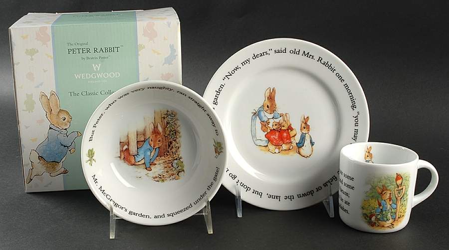 Peter Rabbit (3 Piece) Boxed Child's Set (Child Bowl,Plate,Mug) by Wedgwood-1