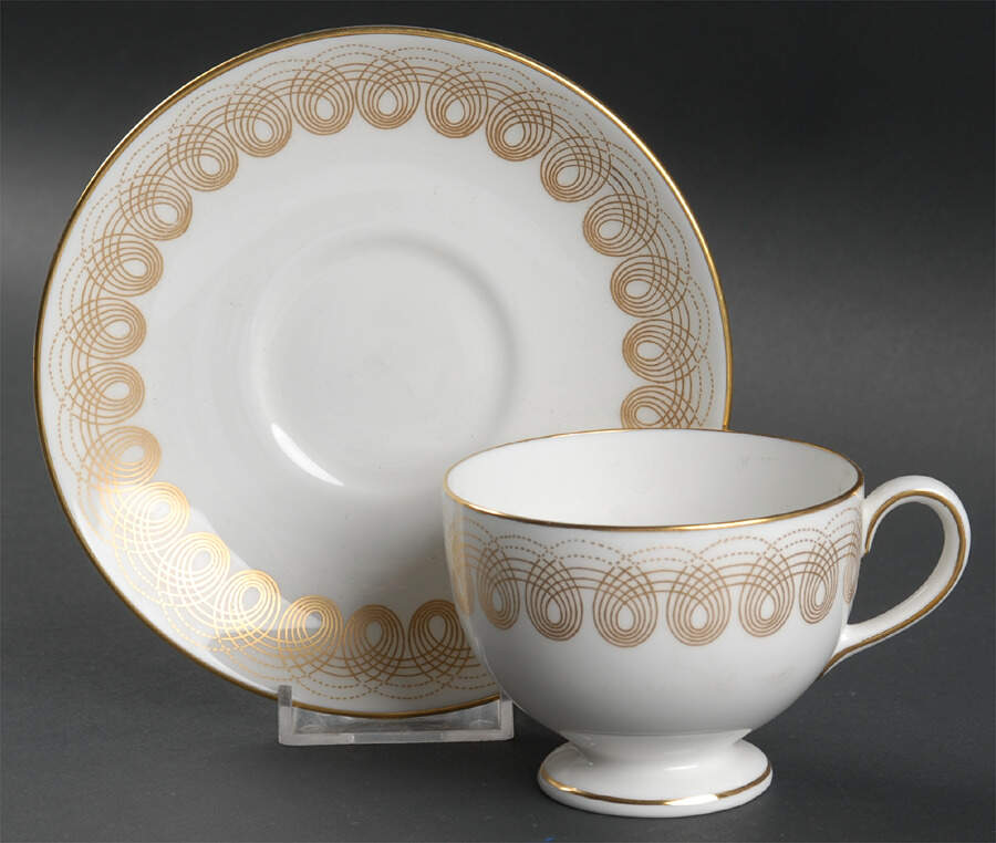 Persephone Gold Footed Cup & Saucer Set by Wedgwood-1