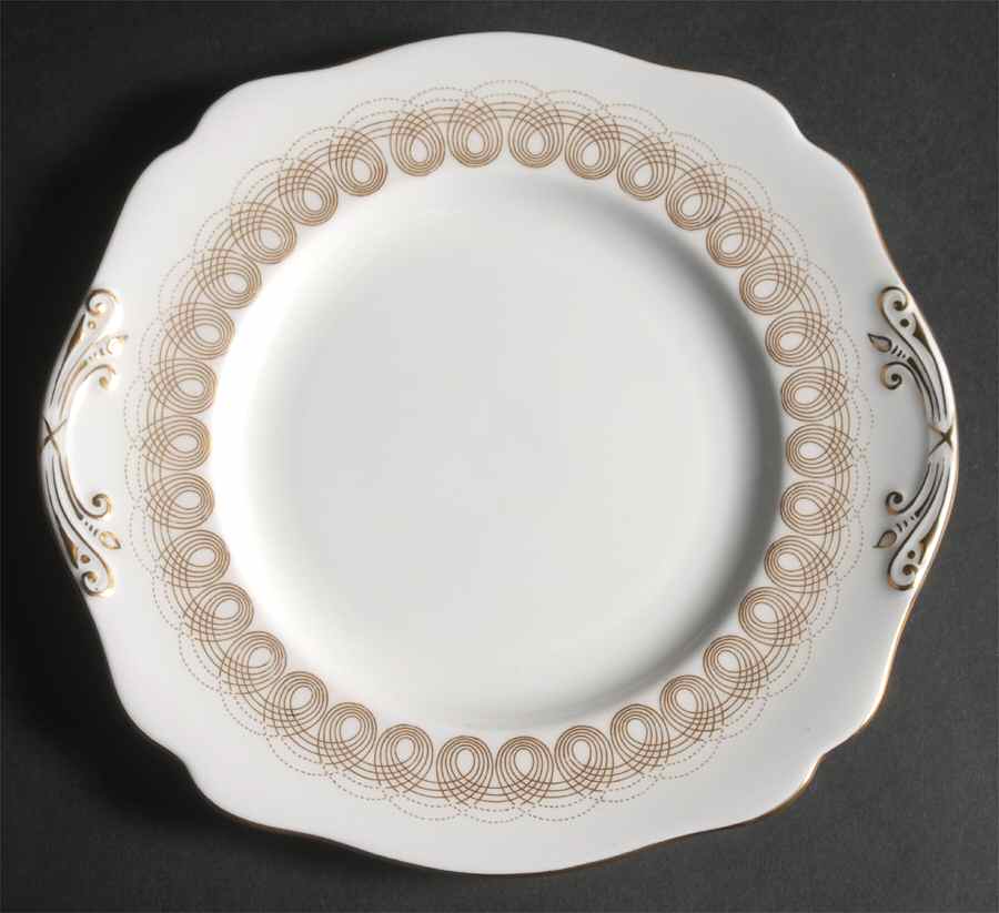 Persephone Gold Square Handled Cake Plate by Wedgwood-1