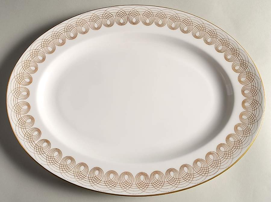 Persephone Gold 15" Oval Serving Platter by Wedgwood-1