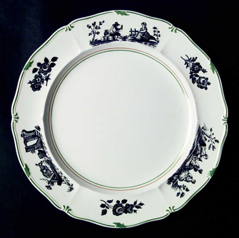 Personages Black (Green Trim) Dinner Plate by Wedgwood-1