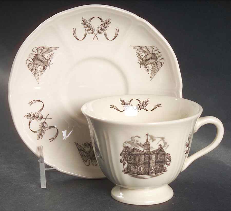 Philadelphia Footed Cup & Saucer Set by Wedgwood-1