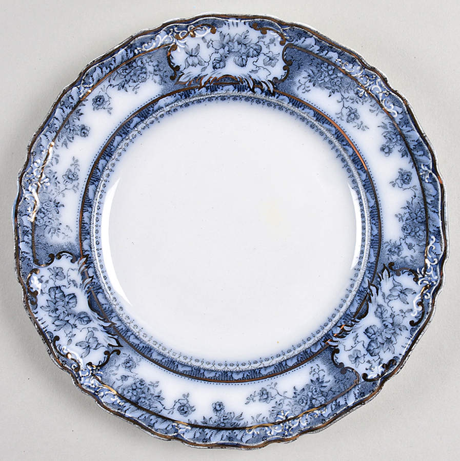 Phoebe Blue (Gold Accents, Gold Trim) Dessert/Pie Plate by Wedgwood-1