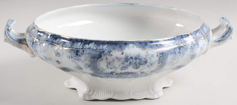 Phoebe Blue (Gold Accents, Gold Trim) Tureen No Lid by Wedgwood-1