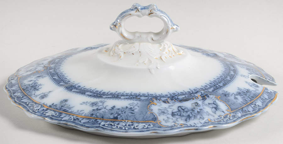 Phoebe Blue (Gold Accents, Gold Trim) Lid for Tureen by Wedgwood-1