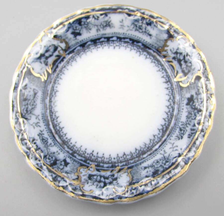 Phoebe Blue (Gold Accents, Gold Trim) Butter Pat by Wedgwood-1