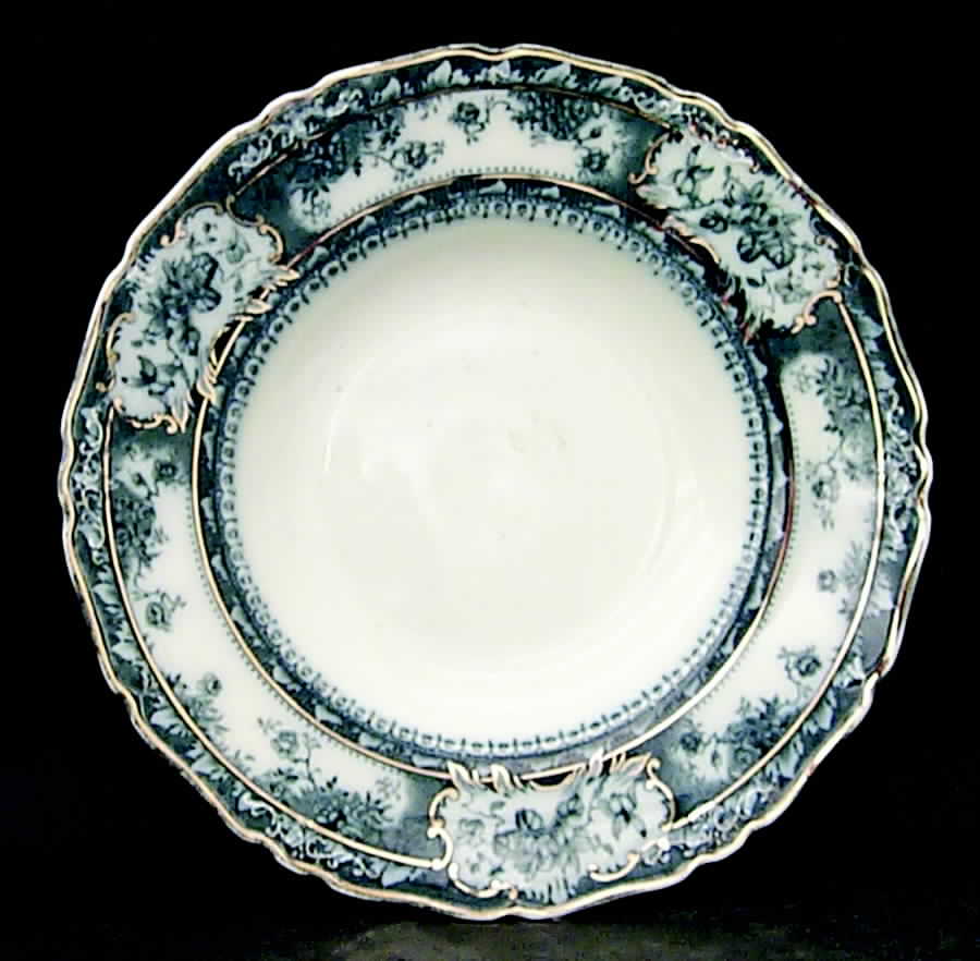 Phoebe Blue (Gold Accents, Gold Trim) Rim Soup Bowl by Wedgwood-1