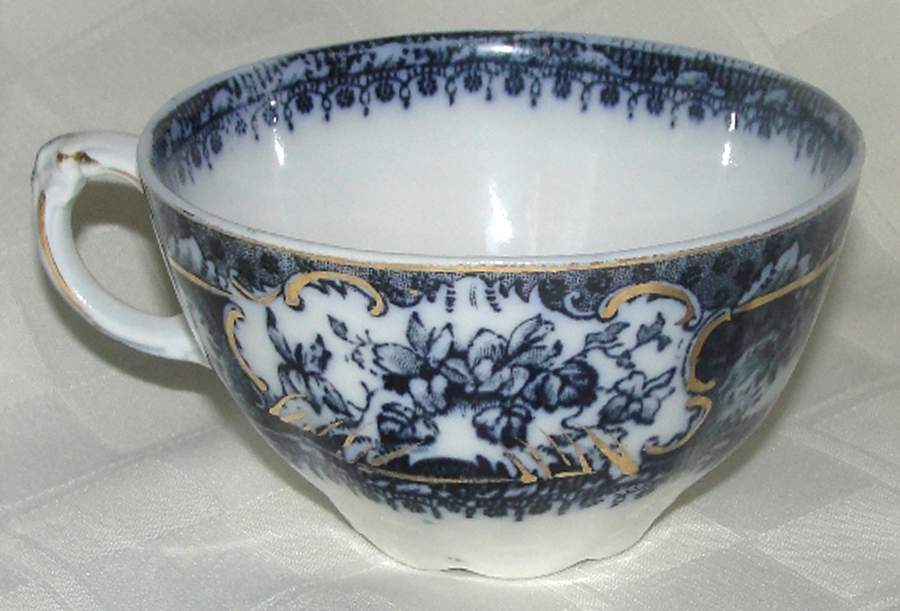 Phoebe Blue (Gold Accents, Gold Trim) Flat Cup by Wedgwood-1