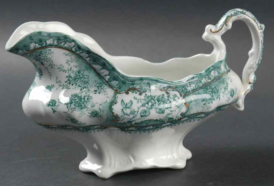Phoebe Blue Green (Gold Accents, No Trim) Gravy Boat by Wedgwood-1
