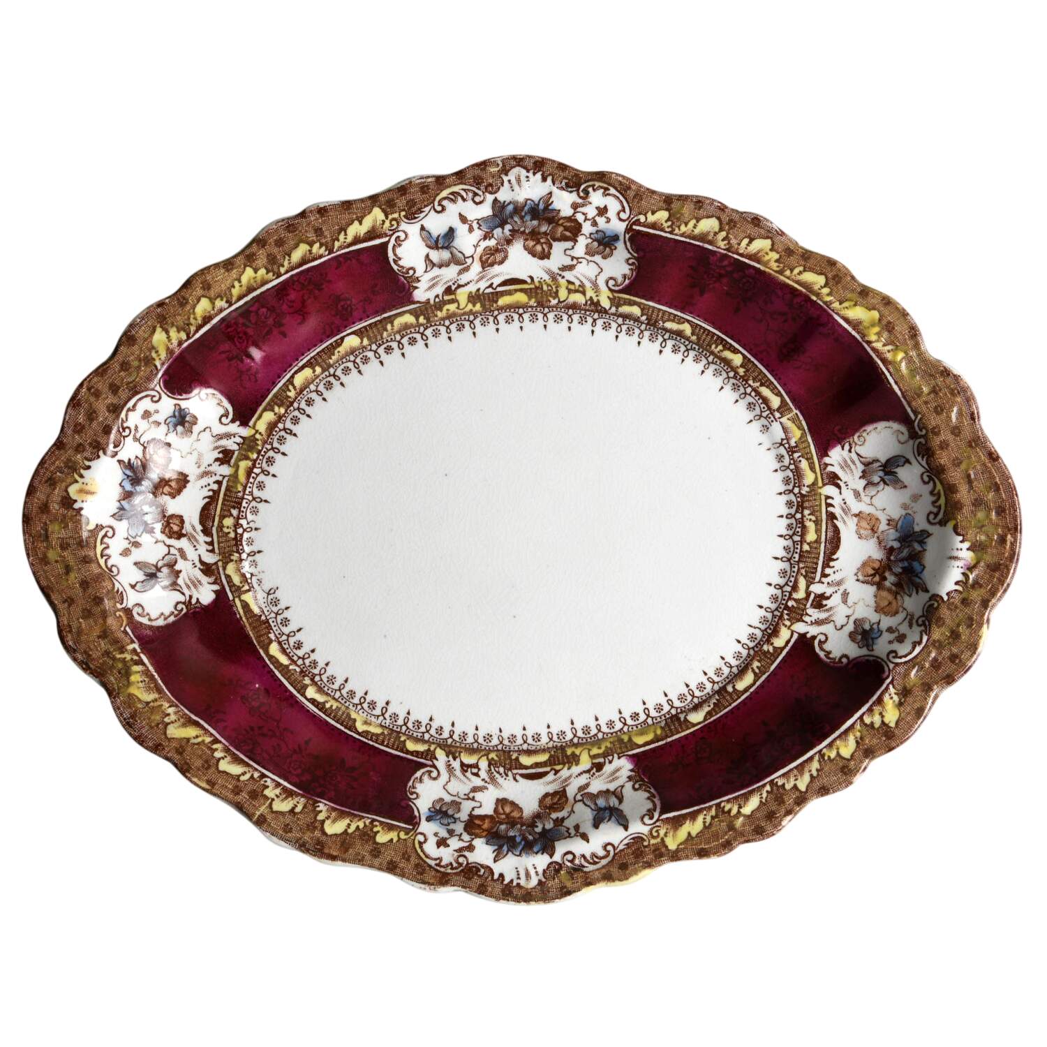 Phoebe Multicolor (Maroon Panels) Relish/Gravy Underplate by Wedgwood-1