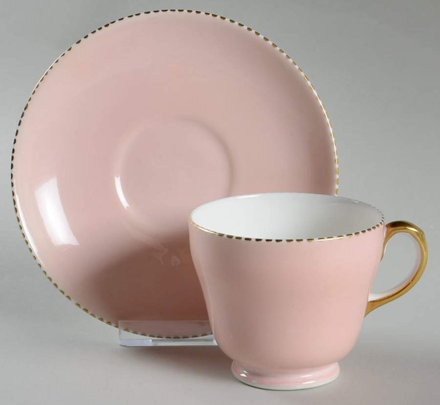 April Pink Footed Cup & Saucer Set by Wedgwood-1
