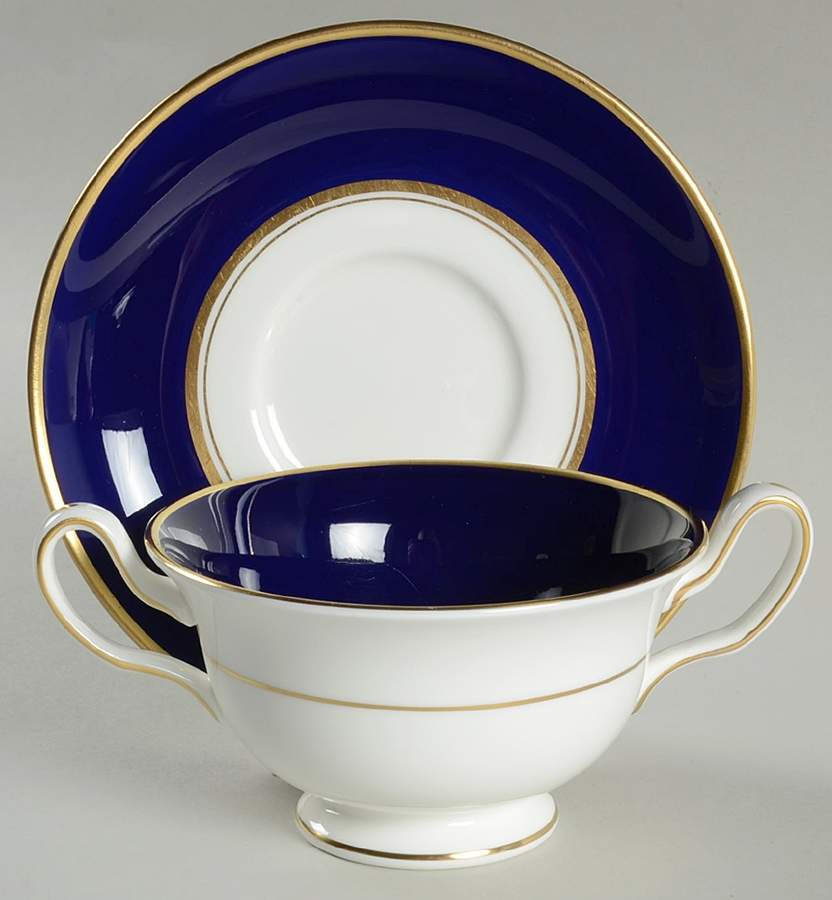 Piccadilly Footed Cream Soup Bowl & Saucer Set by Wedgwood-1