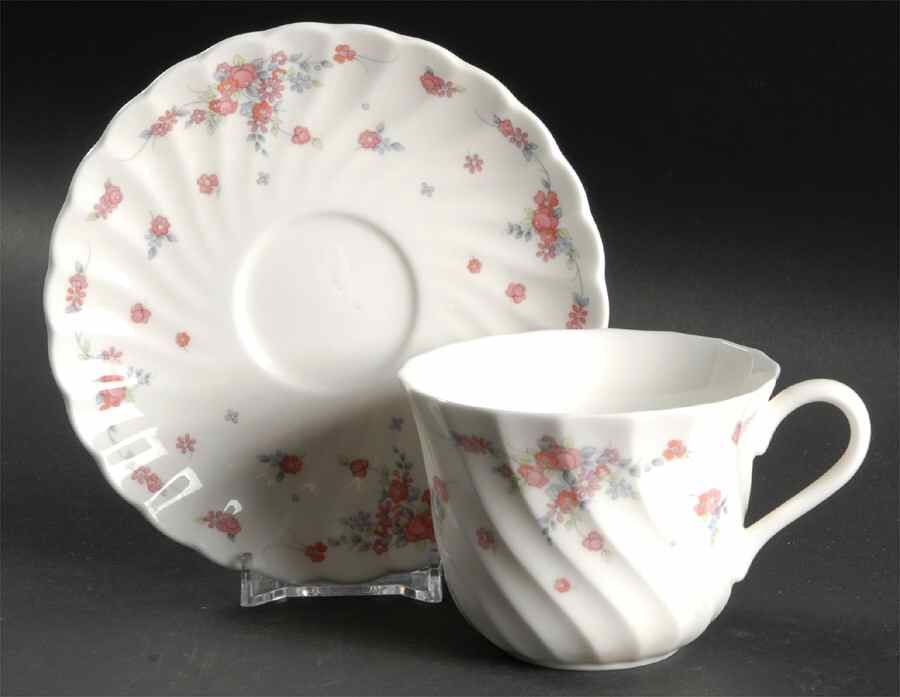 Picardy Flat Cup & Saucer Set by Wedgwood-1