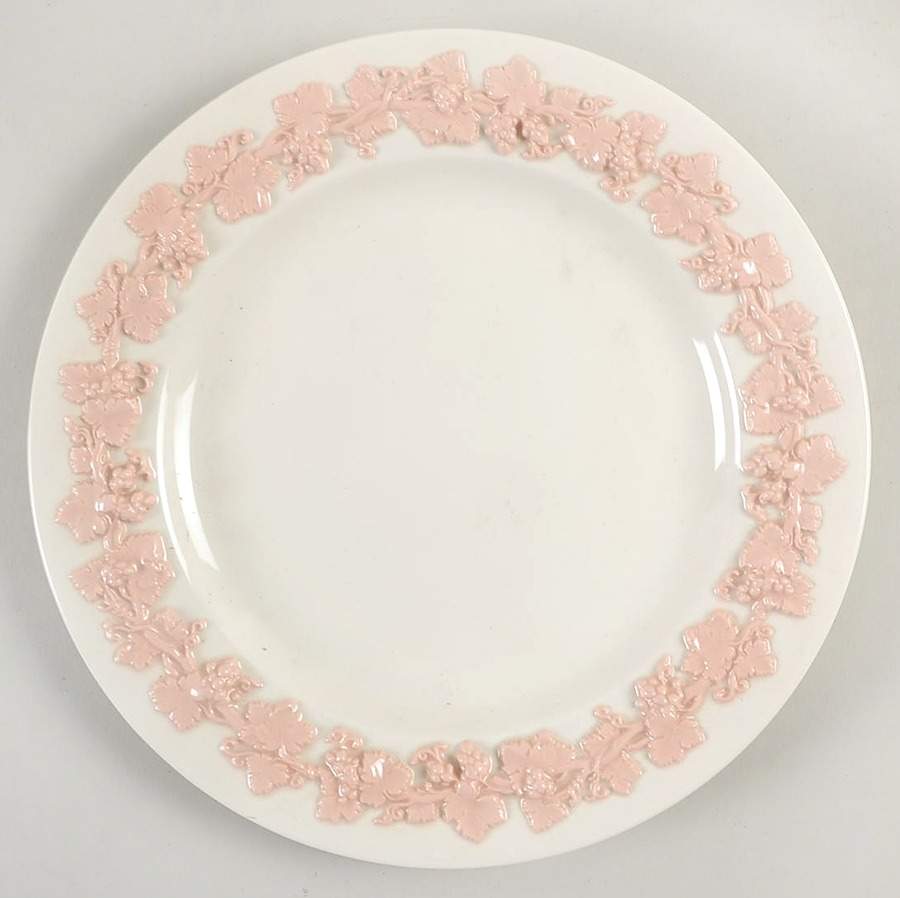 Pink On Cream Color (Plain edge) Salad Plate by Wedgwood-1