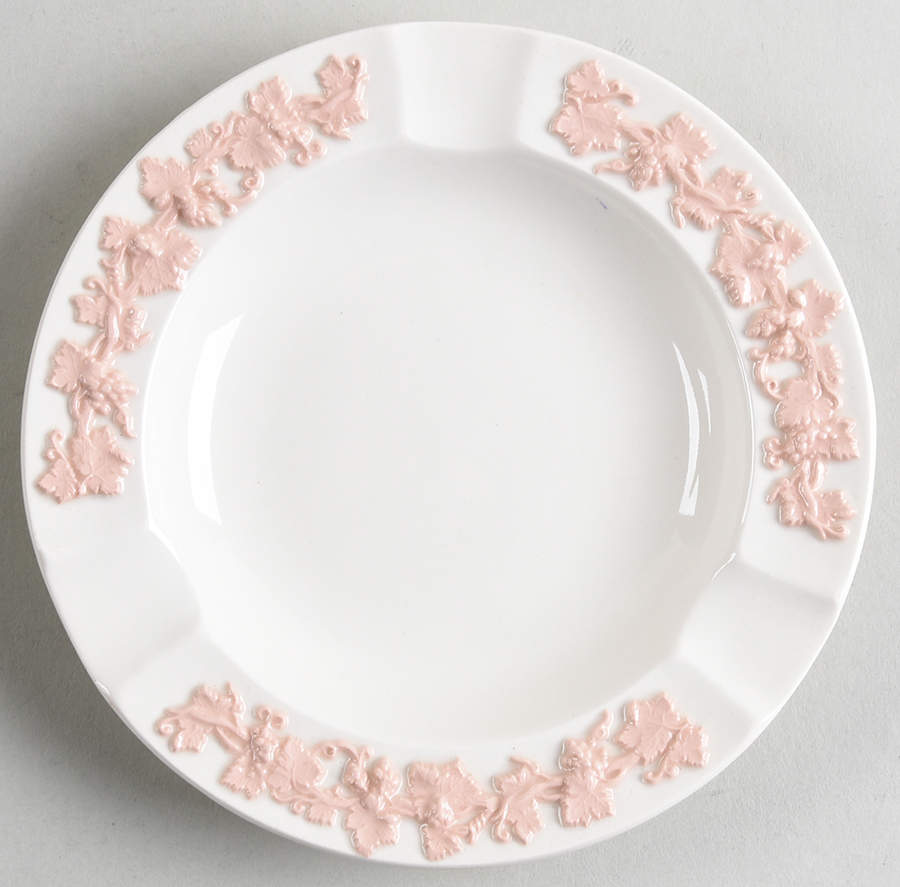 Pink On Cream Color (Plain edge) 5" Ashtray by Wedgwood-1
