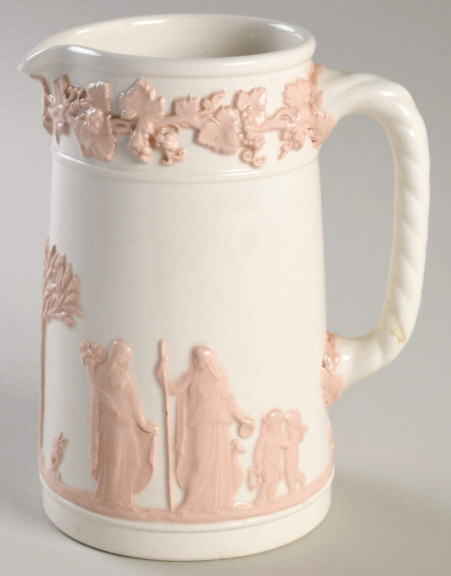 Pink On Cream Color (Plain edge) 14 Oz Jug by Wedgwood-1