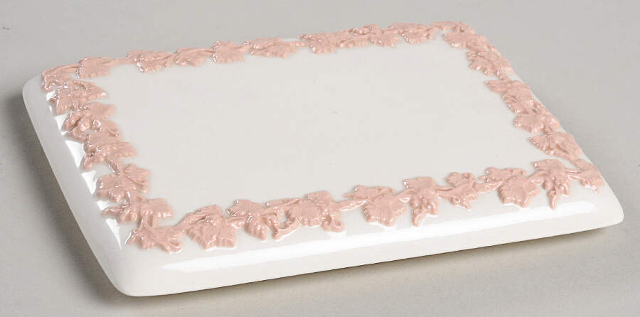 Pink On Cream Color (Plain edge) Lid for Cigarette Box by Wedgwood-1