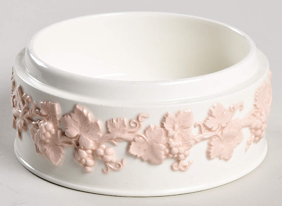 Pink On Cream Color (Plain edge) Candy Box No Lid by Wedgwood-1