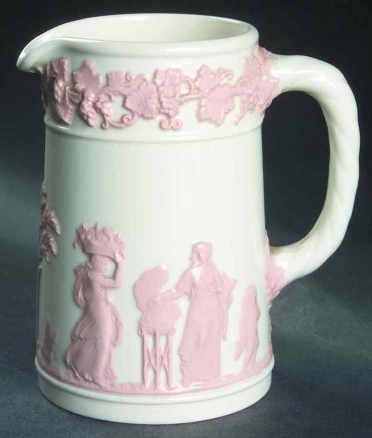 Pink On Cream Color (Plain edge) 4 Oz Jug by Wedgwood-1