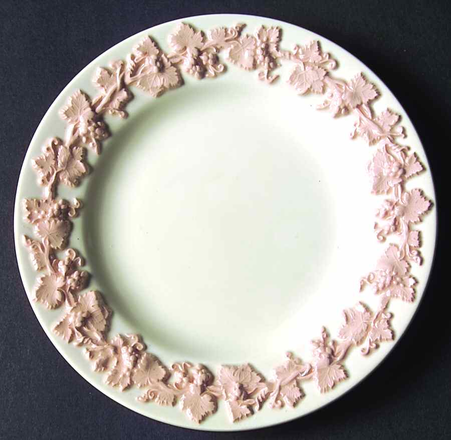 Pink On Cream Color (Plain edge) Small Bread & Butter Plate by Wedgwood-1
