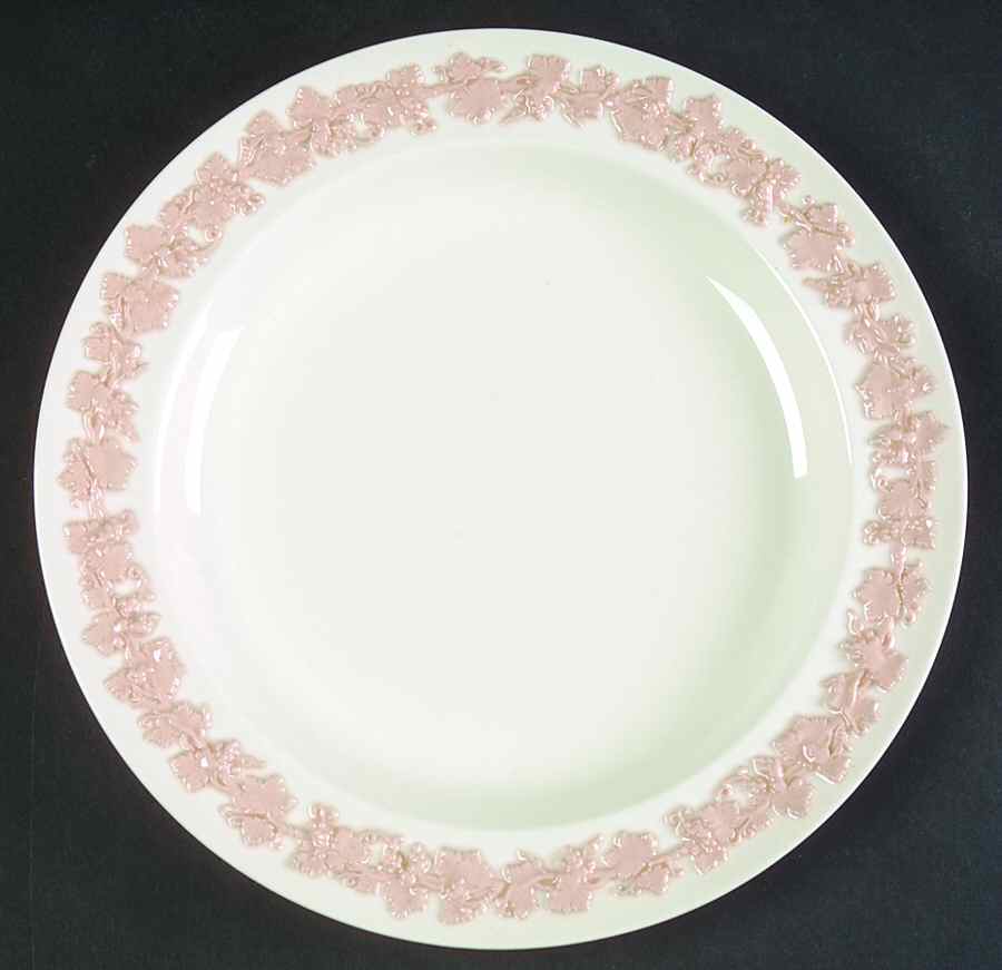 Pink On Cream Color (Plain edge) Salad Plate by Wedgwood-1