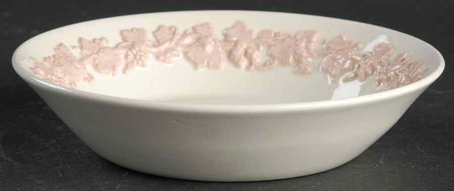 Pink On Cream Color (Plain edge) Fruit/Dessert (Sauce) Bowl by Wedgwood-1
