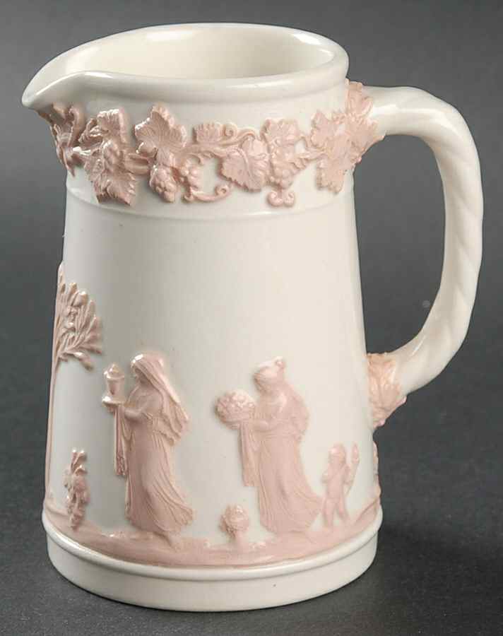 Pink On Cream Color (Plain edge) 4 Oz Jug by Wedgwood-1