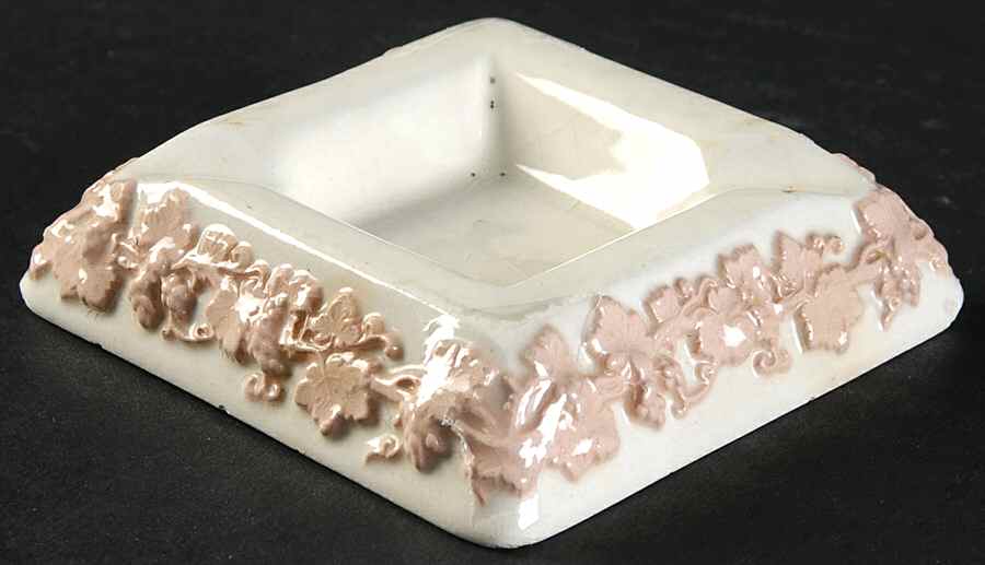 Pink On Cream Color (Plain edge) Small Ashtray by Wedgwood-1