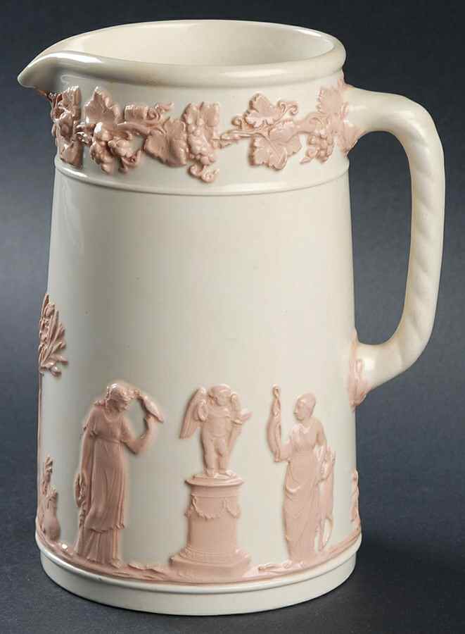 Pink On Cream Color (Plain edge) 28 Oz Jug by Wedgwood-1
