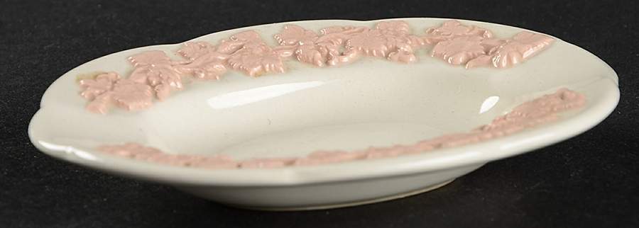 Pink On Cream Color (Plain edge) 4" Ashtray by Wedgwood-1