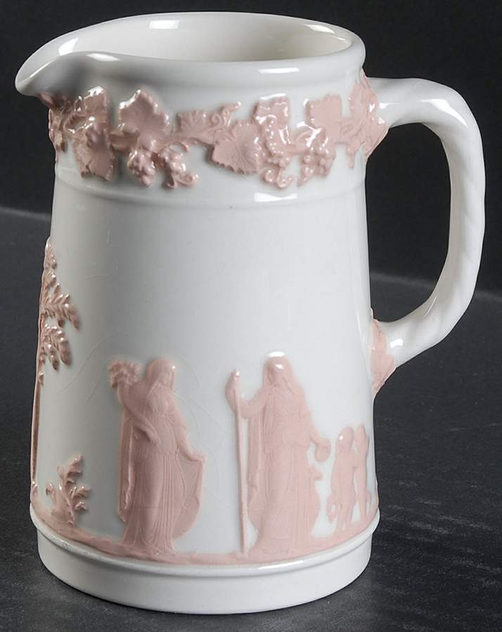 Pink On Cream Color (Plain edge) 8 Oz Pitcher by Wedgwood-1