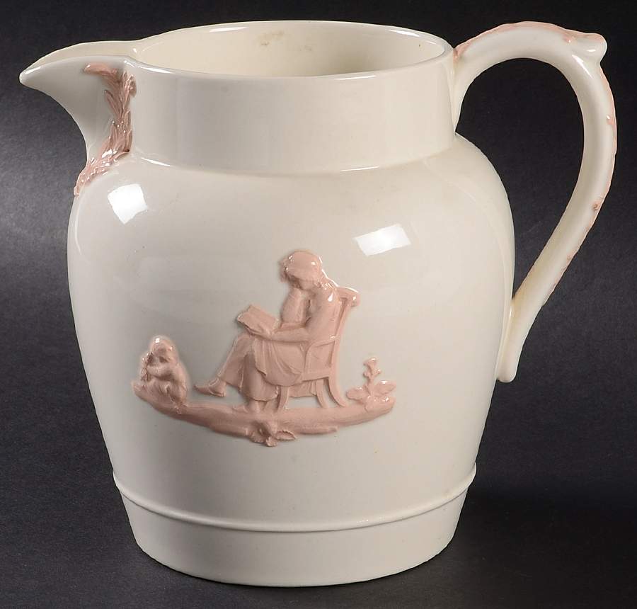 Pink On Cream Color (Plain edge) 32 Oz Pitcher by Wedgwood-1