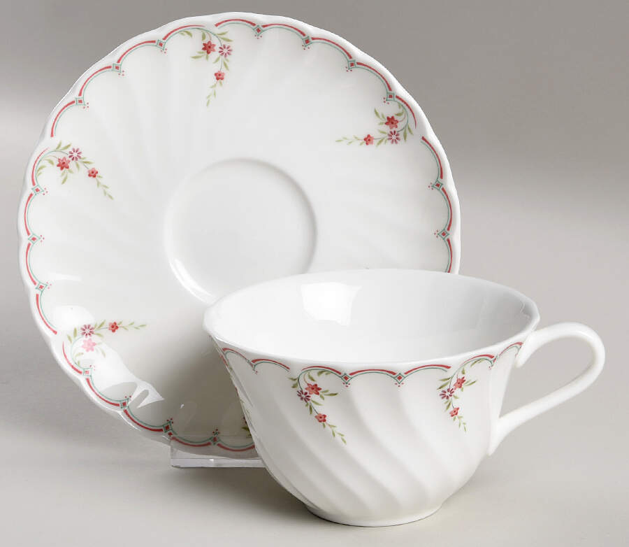 Pink Garland Oversized Cup & Saucer Set by Wedgwood-1