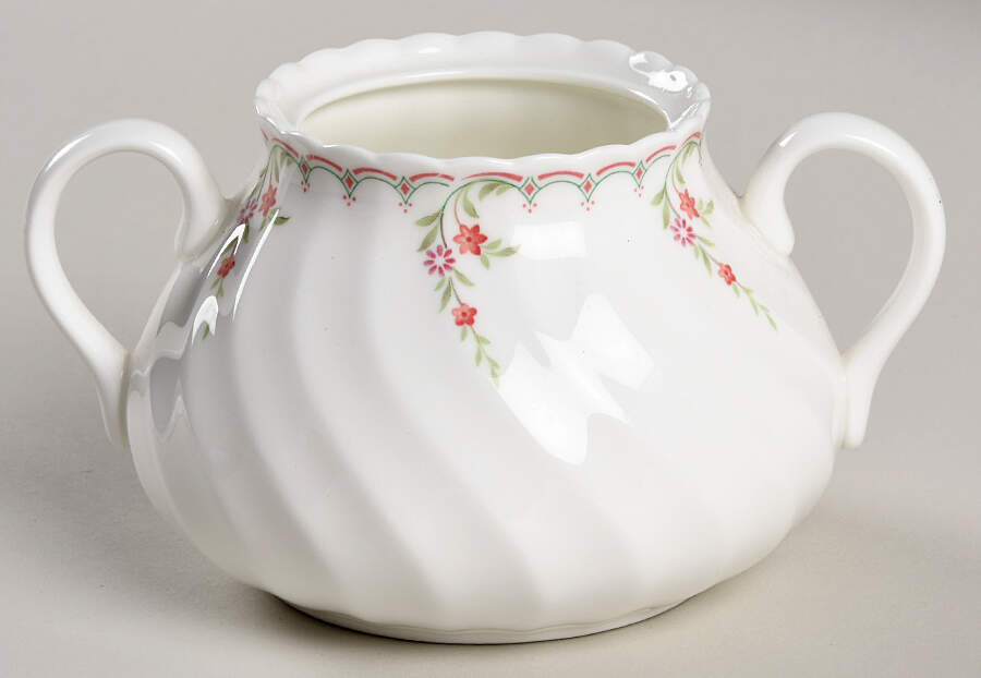 Pink Garland Sugar Bowl No Lid by Wedgwood-1