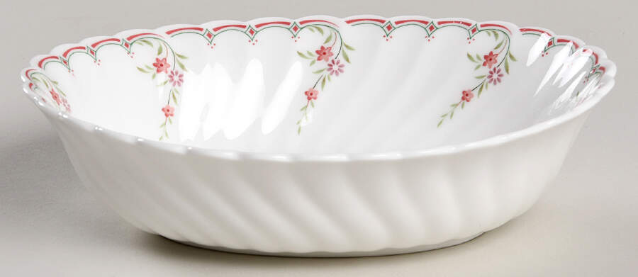 Pink Garland Oval Fruit/Dessert Bowl by Wedgwood-1
